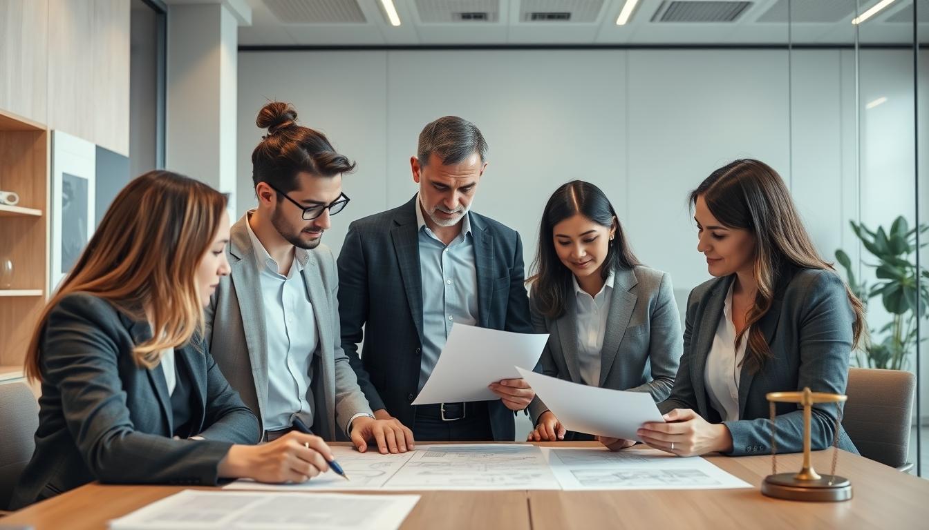 Family reviewing legal documents